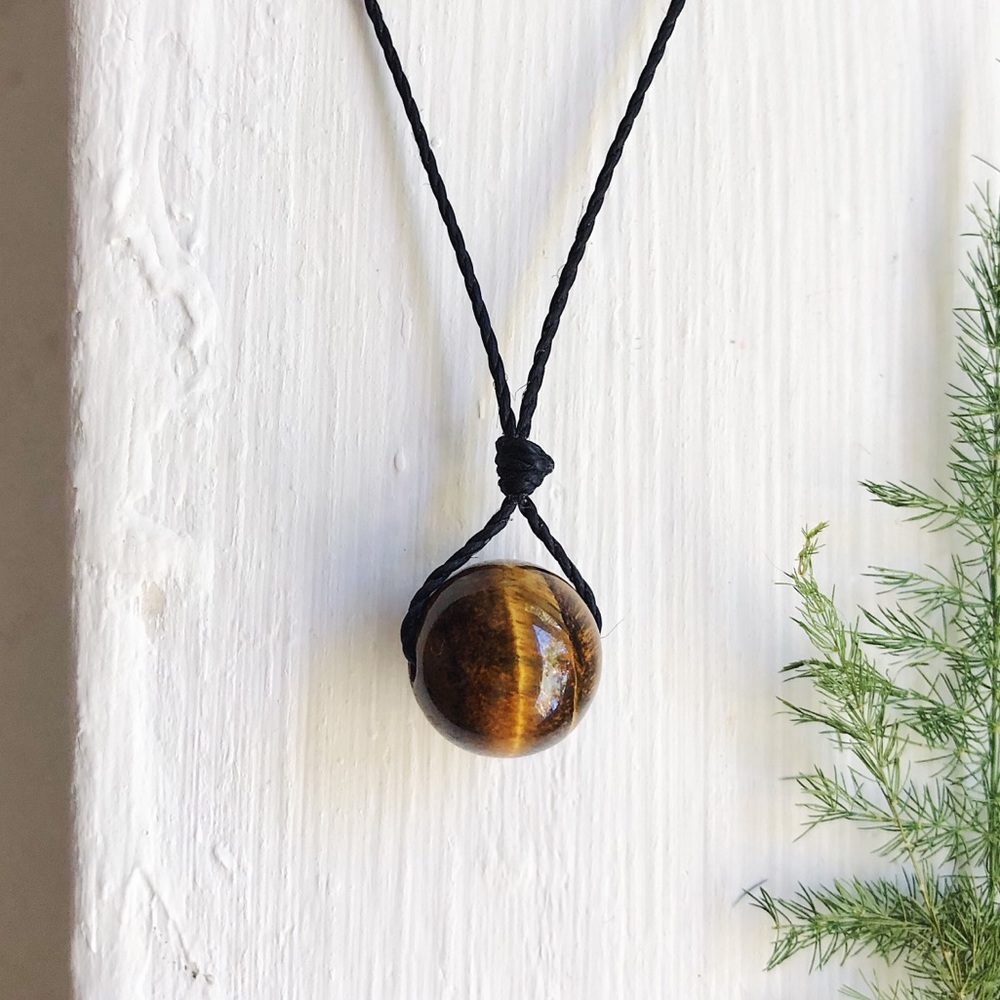 Dainty Tiger’s Eye (12mm) Sphere Necklace/Choker